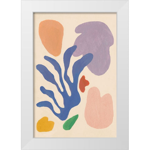 Honoring Matisse Warm v2 White Modern Wood Framed Art Print by Nai, Danhui