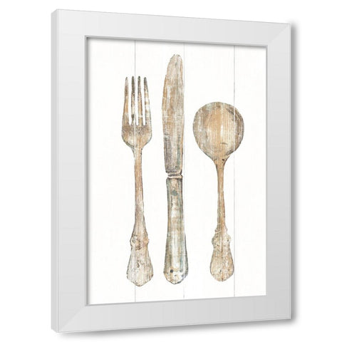 Setting the Table I White Modern Wood Framed Art Print by Wild Apple Portfolio