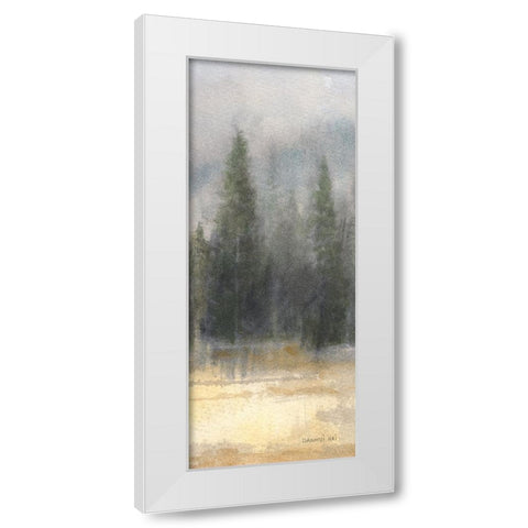 Misty Pines Panel II White Modern Wood Framed Art Print by Nai, Danhui