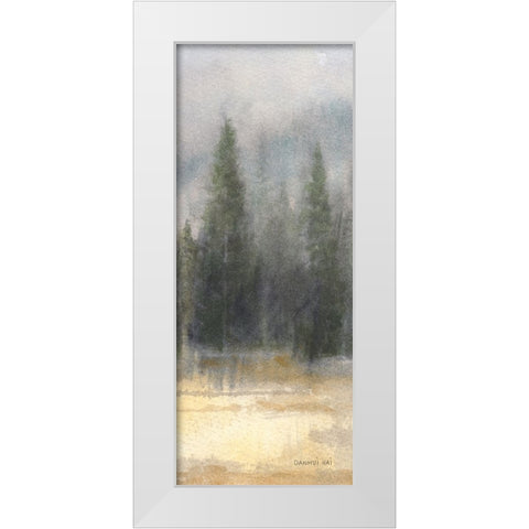 Misty Pines Panel II White Modern Wood Framed Art Print by Nai, Danhui