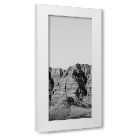 Badlands BW Panel I White Modern Wood Framed Art Print by Larson, Nathan