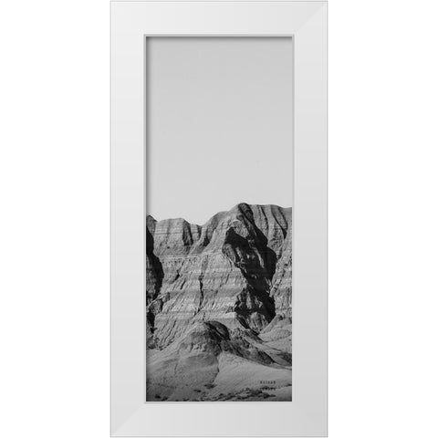 Badlands BW Panel I White Modern Wood Framed Art Print by Larson, Nathan