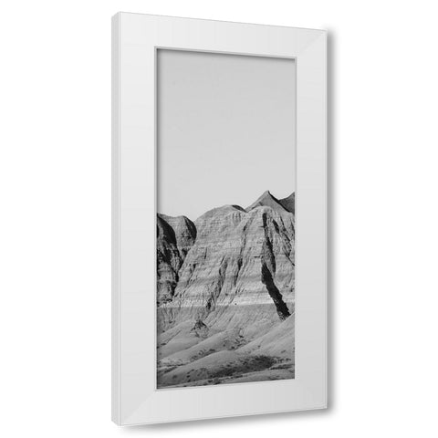 Badlands BW Panel II White Modern Wood Framed Art Print by Larson, Nathan
