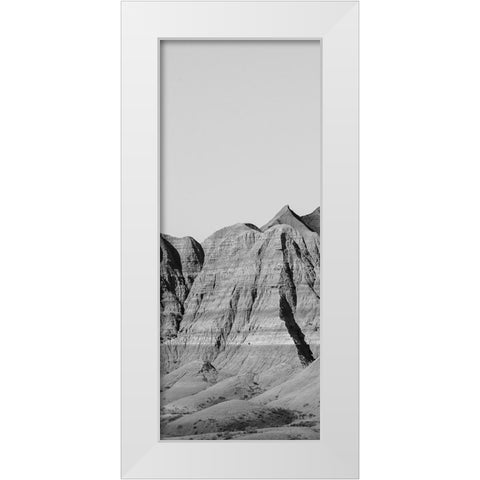 Badlands BW Panel II White Modern Wood Framed Art Print by Larson, Nathan