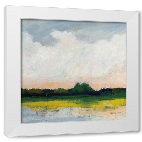 July Morning White Modern Wood Framed Art Print by Munger, Pamela
