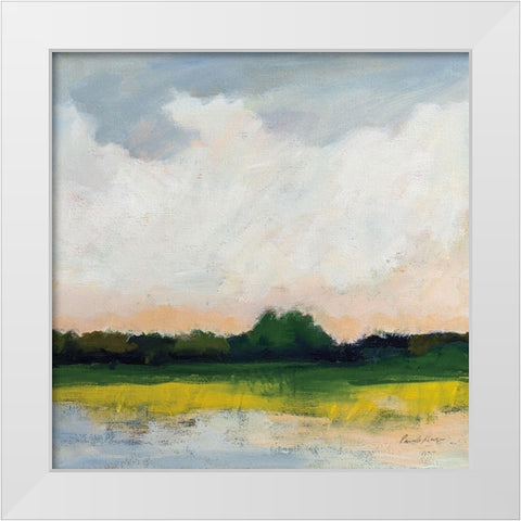 July Morning White Modern Wood Framed Art Print by Munger, Pamela