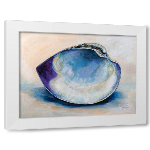 Quahog Shell White Modern Wood Framed Art Print by Vertentes, Jeanette