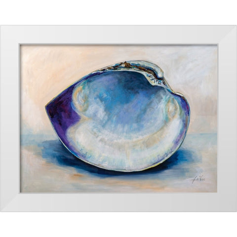 Quahog Shell White Modern Wood Framed Art Print by Vertentes, Jeanette