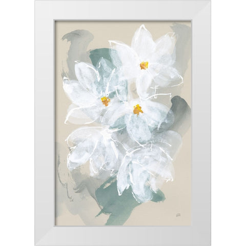 Narcissus I White Modern Wood Framed Art Print by Paschke, Chris