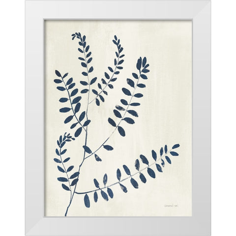 Simple Nature I Indigo Cream White Modern Wood Framed Art Print by Nai, Danhui