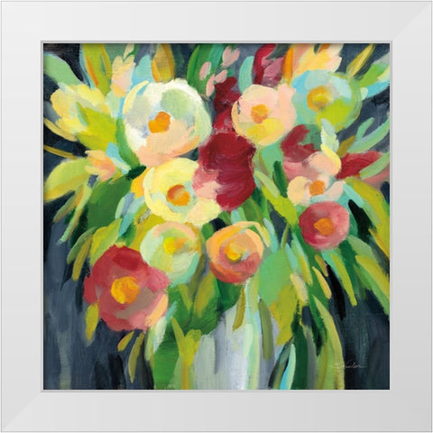 Spring Flowers in a Vase II White Modern Wood Framed Art Print by Vassileva, Silvia