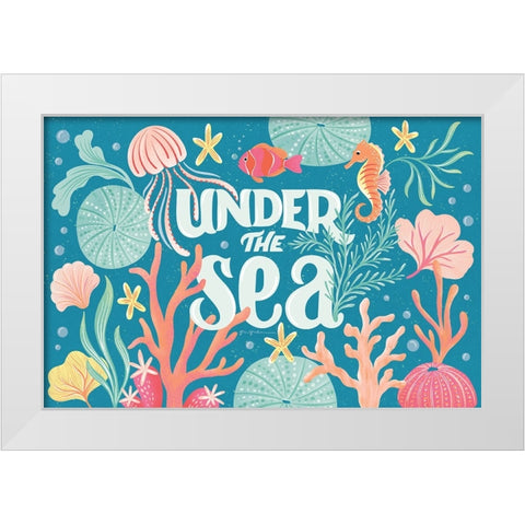 Under the Sea I White Modern Wood Framed Art Print by Graham, Gia