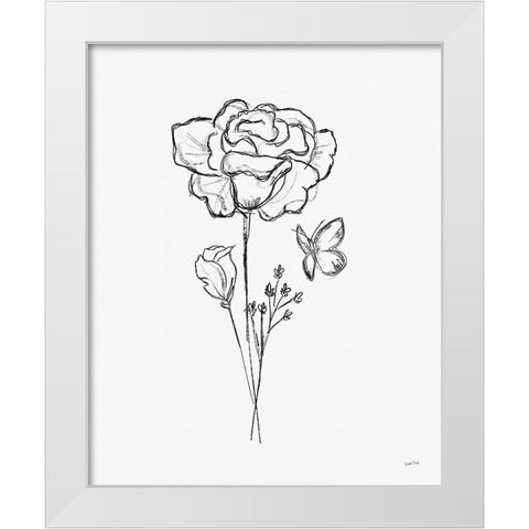Among Wildflowers II White Modern Wood Framed Art Print by York, Leah