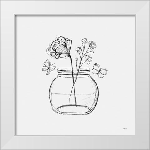 Among Wildflowers VI White Modern Wood Framed Art Print by York, Leah