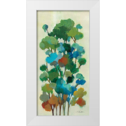 Green Branches I White Modern Wood Framed Art Print by Vassileva, Silvia