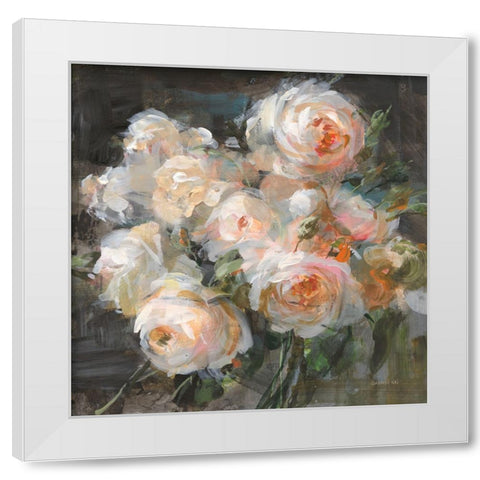 Braderie Roses White Modern Wood Framed Art Print by Nai, Danhui