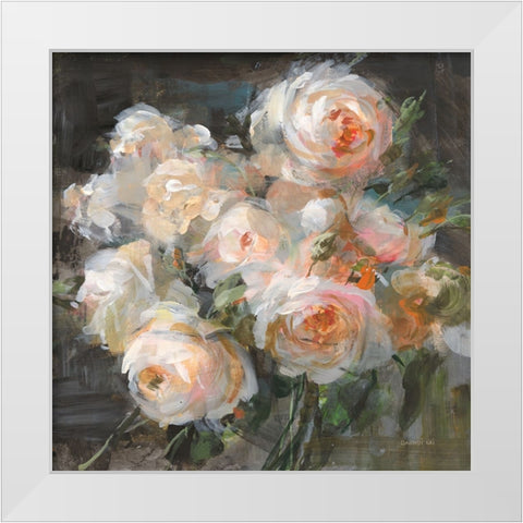 Braderie Roses White Modern Wood Framed Art Print by Nai, Danhui