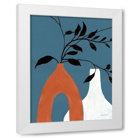 Slender Stems I Jewel Toned White Modern Wood Framed Art Print by Nai, Danhui