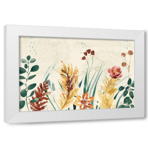 Autumnal Garden I White Modern Wood Framed Art Print by June, Dina