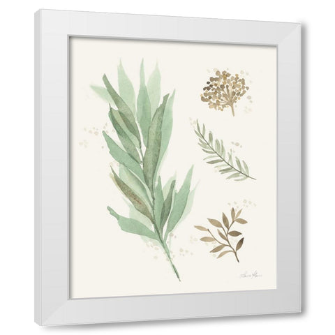 Leaf and Stem I White Modern Wood Framed Art Print by Horn, Laura