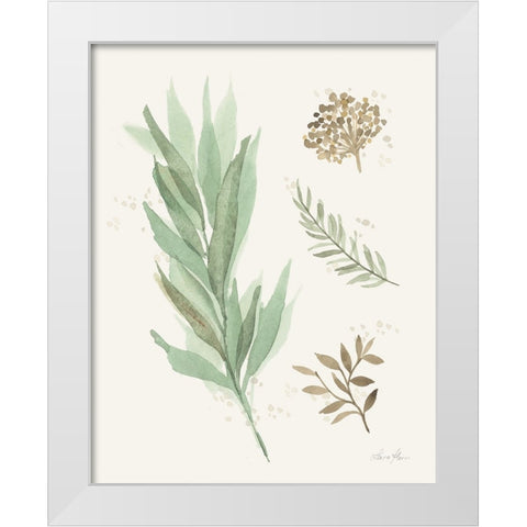 Leaf and Stem I White Modern Wood Framed Art Print by Horn, Laura