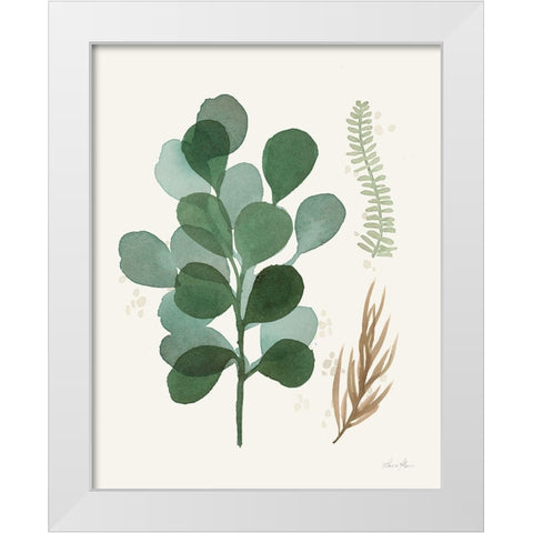 Leaf and Stem II White Modern Wood Framed Art Print by Horn, Laura