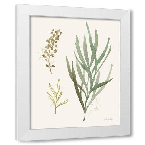 Leaf and Stem III White Modern Wood Framed Art Print by Horn, Laura