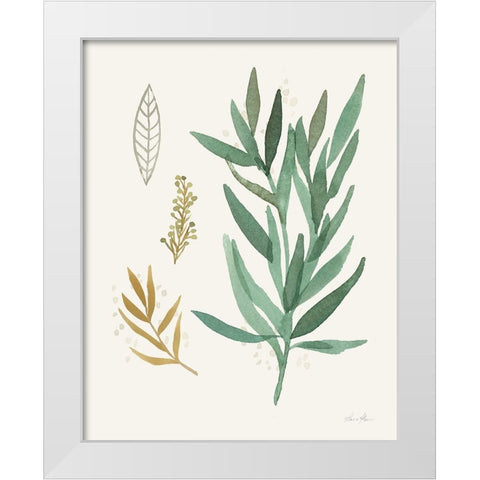 Leaf and Stem IV White Modern Wood Framed Art Print by Horn, Laura