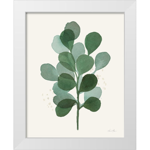 Leaf and Stem V White Modern Wood Framed Art Print by Horn, Laura
