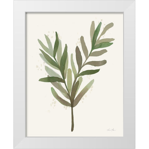 Leaf and Stem VIII White Modern Wood Framed Art Print by Horn, Laura