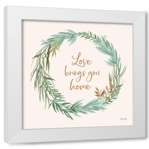 Leaf and Stem Wreath II White Modern Wood Framed Art Print by Horn, Laura