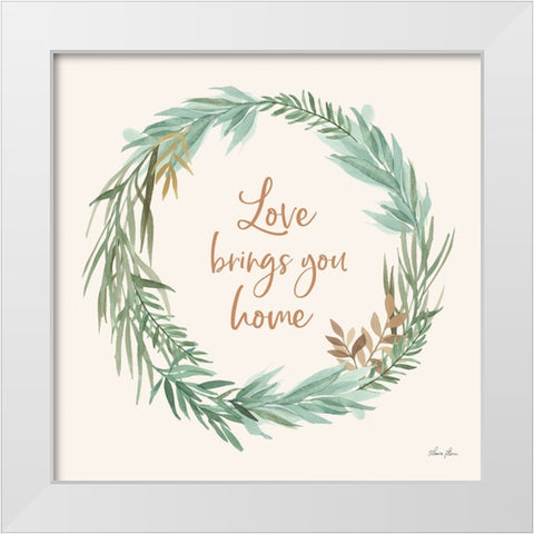 Leaf and Stem Wreath II White Modern Wood Framed Art Print by Horn, Laura