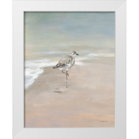 Shorebirds on the Sand II White Modern Wood Framed Art Print by Nai, Danhui