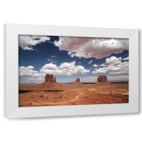 Monument Valley I White Modern Wood Framed Art Print by Van Swearingen, Debra
