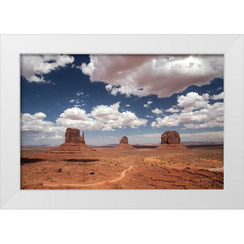 Monument Valley I White Modern Wood Framed Art Print by Van Swearingen, Debra