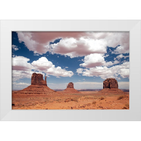 Monument Valley III White Modern Wood Framed Art Print by Van Swearingen, Debra