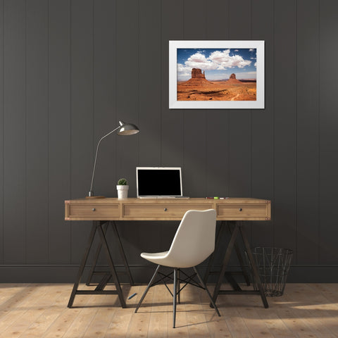 Monument Valley IV White Modern Wood Framed Art Print by Van Swearingen, Debra