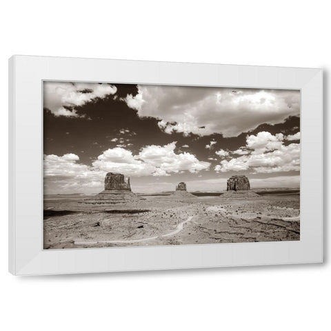 Monument Valley I Sepia White Modern Wood Framed Art Print by Van Swearingen, Debra