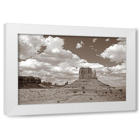 Monument Valley II Sepia White Modern Wood Framed Art Print by Van Swearingen, Debra