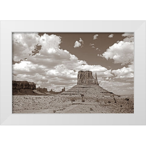 Monument Valley II Sepia White Modern Wood Framed Art Print by Van Swearingen, Debra