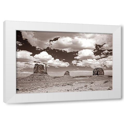 Monument Valley III Sepia White Modern Wood Framed Art Print by Van Swearingen, Debra