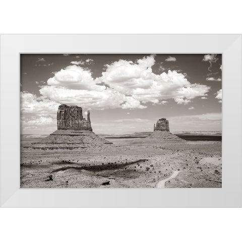 Monument Valley IV Sepia White Modern Wood Framed Art Print by Van Swearingen, Debra