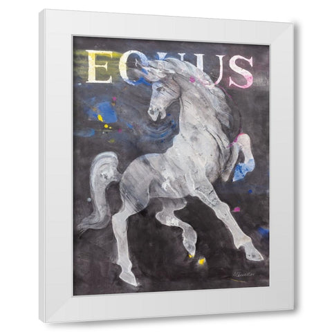 Equus Stallion White Modern Wood Framed Art Print by Hristova, Albena