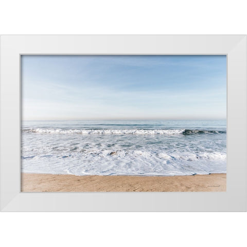 Santa Monica Beach I White Modern Wood Framed Art Print by Marshall, Laura