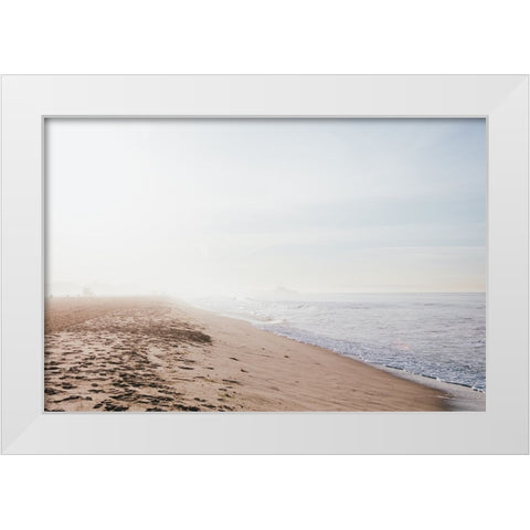 Santa Monica Beach II White Modern Wood Framed Art Print by Marshall, Laura