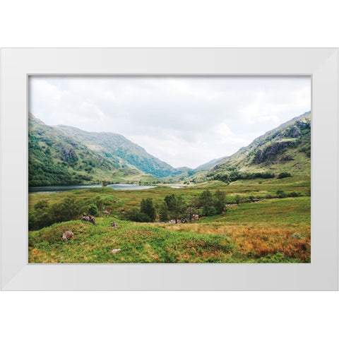 Highland Mountains White Modern Wood Framed Art Print by Marshall, Laura
