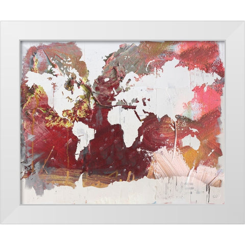 Earthen Map of the World White Modern Wood Framed Art Print by Youngstrom, Kent