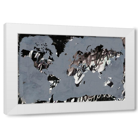 Love the World Map White Modern Wood Framed Art Print by Youngstrom, Kent