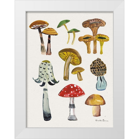 Forest Mushrooms II Crop White Modern Wood Framed Art Print by Zaman, Farida