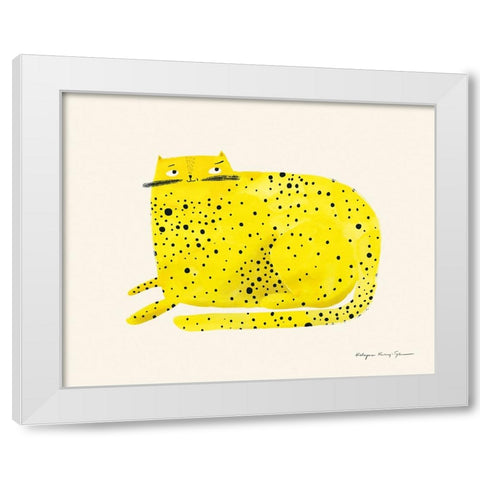 Cat White Modern Wood Framed Art Print by Kucwaj-Tybur, Kasia